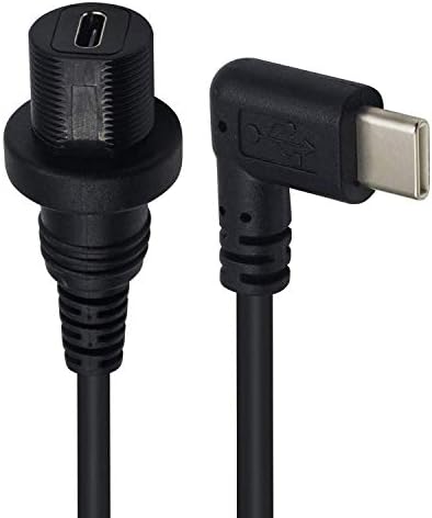 Duttek USB C kabl za montiranje, 90 stupnjeva USB C muško za žensko produženje nosača za ispiranje
