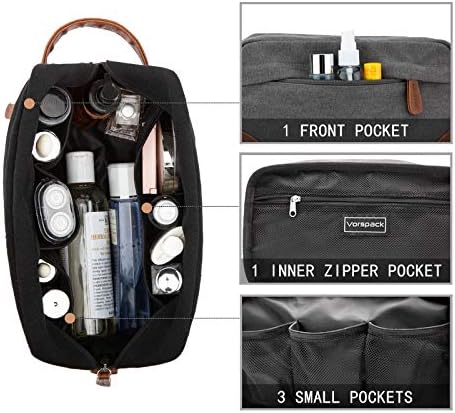 Vorspack toaletna torba viseća Dopp komplet za muškarce vodootporna Platnena torba za brijanje velikog kapaciteta za putovanja - svijetlo siva