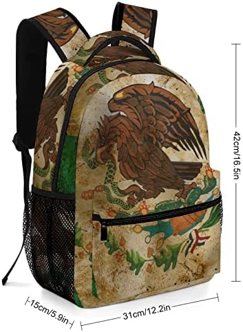 Grunge Zastava Meksika putni ruksaci Moda torba preko ramena lagani džepni ruksak s više džepova za kupovinu školskog učenja