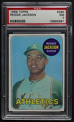 1969 TOPPS # 260 Reggie Jackson Oakland atletika PSA PSA 7.00 Atletika