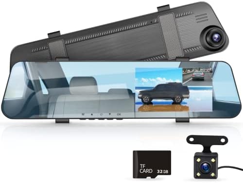 Ogledalo Dash Cam za automobile sa retračnim kamerom, 4,5 IPS ekran FHD 1080p monitor sprijeda / straga