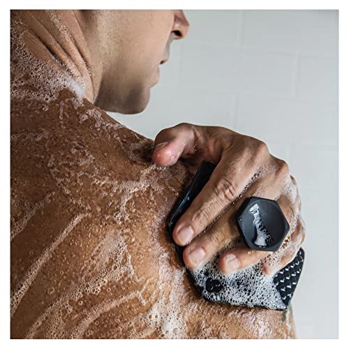 TOALTRIES - CREBBER TIJELA - Blizina i duboka čista - silikonski tuš i kupatilo Pribor sa BESPOKE čekinjama i ergonomskim ručkama - ugljen