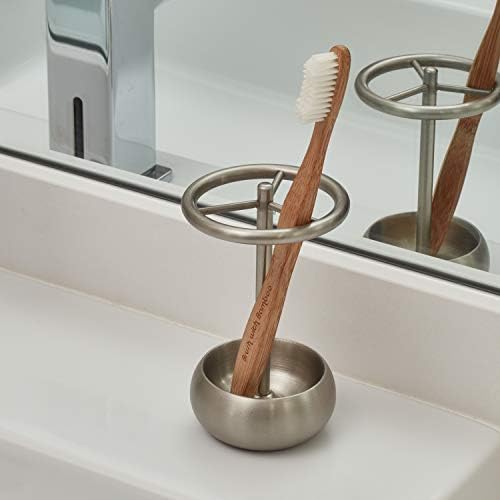 Idesign nogu metalna držač četkica za zube za kupaonicu, vanity, kontratone, 1 x, nehrđajući čelik