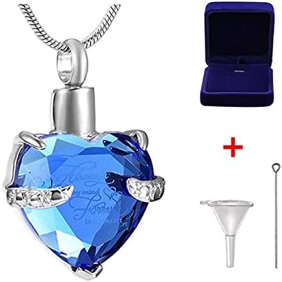Ogrlica za kremaciju srca za pepeo na pepeo rođenje cistata urna srčana ogrlica kristalno kremiranje nakita srca Memorijalna urna ogrlica za pepeo sa kompletom za punjenje za žene