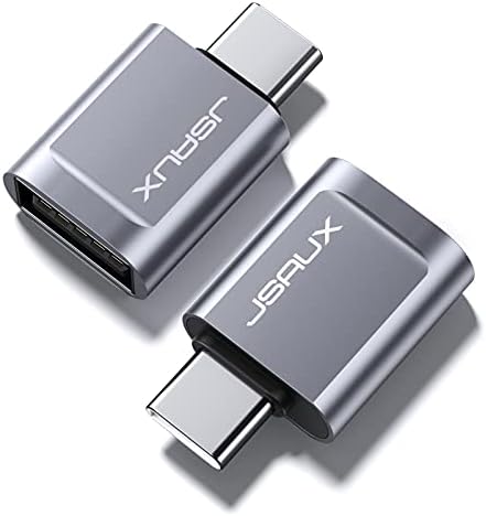 JSAUX USB C na USB Adapter [2-Pack], Tip C na USB 3.0 muški i ženski OTG Adapter kompatibilan sa MacBook Pro/Air, iMac 2021, Samsung Galaxy S21 S20+ S10 i više uređaja tipa C siva