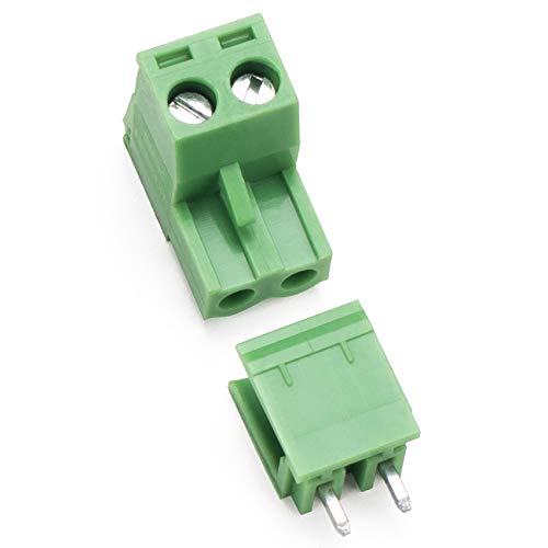 Oiiki 10 setovi 2-polni 5.08 mm vijak za montiranje vijak, ravni priključni priključak za 2-pinski vijak, priključak, priključni muški ženski konektori - zeleni