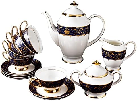 DNATS Europska 15pcs Fine Bone Kina Design Tea CERAMIC Porcelanski čaj za čaj i tanjur popodnevni