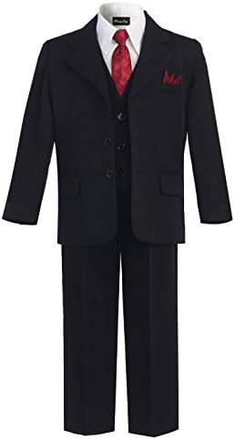 OLIVIA Koo Boys 6-Dijelno odijelo sa prugama sa odgovarajućim kravatom za vrat i džepnim kvadratom