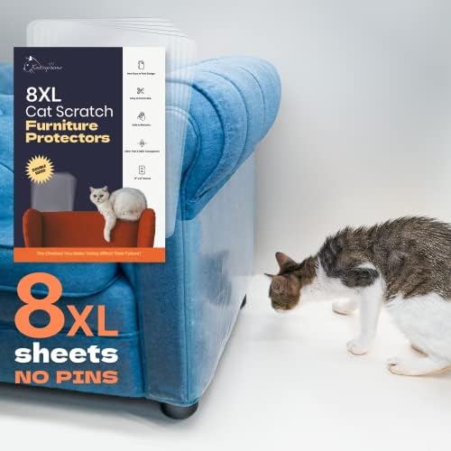 KatSupreme Cat Scratch kauč zaštitnik - 8XL listovi , prozirni , izuzetno izdržljivi, jednostavni