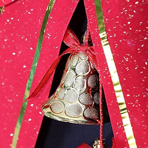 Dekoracija jelke crvena velika leptir mašna 13cm sa privjeskom na zvono velika dekorativna jaja