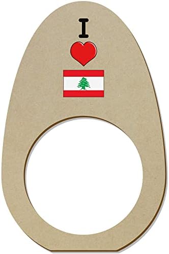 Azeeda 5 x 'Volim libanon' drvene prstenove / držače za salvete