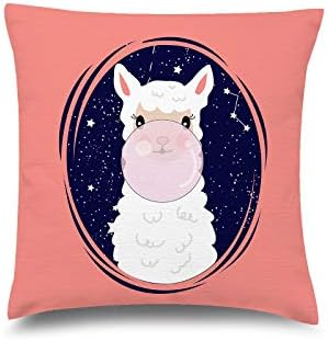 Funny ružan Božić džemper jastuk za djecu soba dekor Llama Bubble Pink jastuk Case Covers za djecu