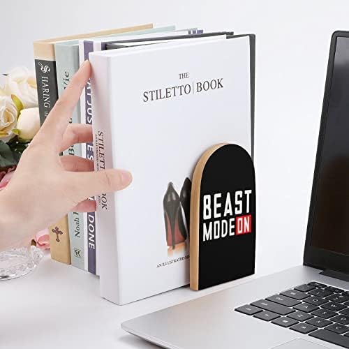 Beast Mode na štampanom drvenom Bookend za policu teške knjige štand završava knjiga ukras za kućnu kancelariju biblioteka