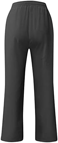 Muške ljetne pamučne posteljine hlače elastične struine nacrtavajuce labave džepove Hlače natuvremene lagane klasične pantalone