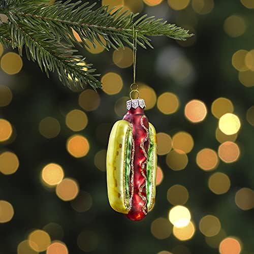 4 Hot Dog u lepinji staklo Božić ukras