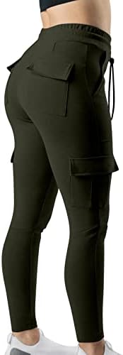 Ženske kargo pantalone za jogu vezice Ležerne uske Džogere lagane atletske pantalone za trčanje sa džepovima