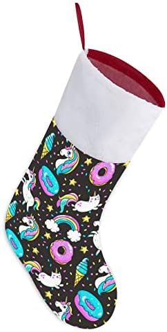 Krofne Rainbow jednorog mačka personalizirana božićna čarapa Početna Xmas stablo Kamin Viseći ukrasi