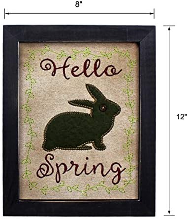 Cvhomedeco. Primotivi Vintage Hello, Spring Stitchery Frame Zidni viseći DECOR Art, 8 x 10 inča