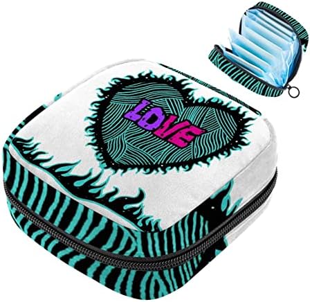 ORYUEKAN torba za čuvanje higijenskih uložaka, prenosiva menstrualna torba za žene i djevojčice torbica za menstrualne čašice, moderna Cool crtana ljubav srca