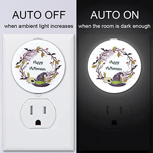 2 paket Plug-in Nightlight LED noćno svjetlo vijenac za Noć vještica sa senzorom od sumraka do zore