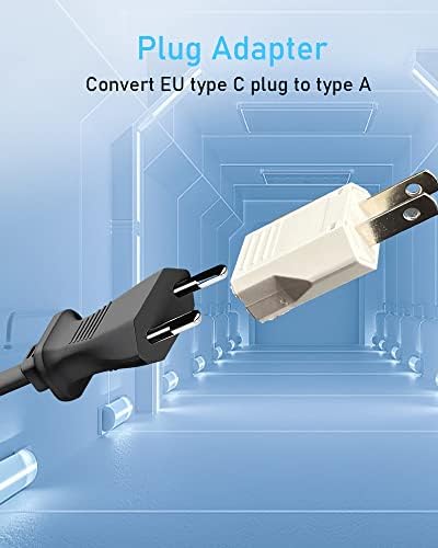 Kioosdinfely 4 Paket EU evropska do US / CA utikač adapter-tipa A, Europe Outlet Travel Adapteri Univerzalna snaga