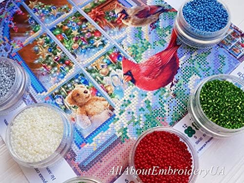 Božić raspoloženje Bead vez iglama handcraft kit DIY Beaded Painting 3D tapiserija Beaded Cross Stitch kit Beadwork Made in Ukraine