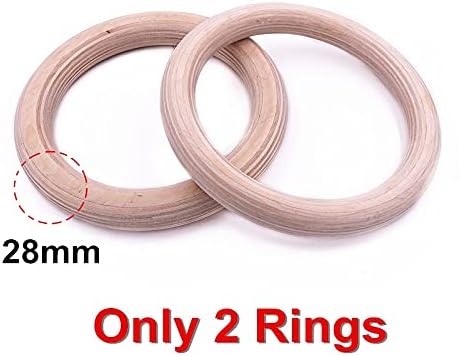 YFDM drvena 28/32 mm Gimnastički prsten sa podesivim kaiševima Početna Teretana Fitness Pull UPS Snaga