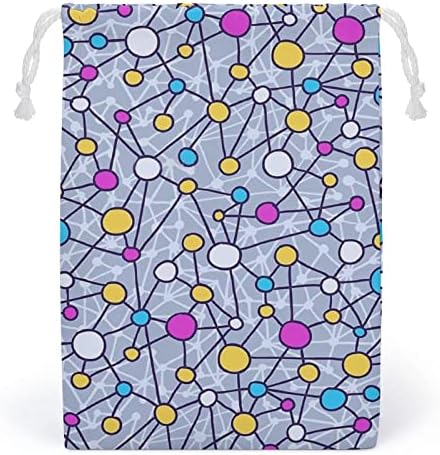 Hemija molekula uzorak platnene torba za pohranu za nevernu vrećicu za punjenje vrećica za kućnu torbu za kućnu putovanju