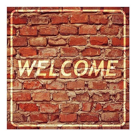 CGsignLab | Welcome -Host Aged Brick prozor Cling | 24 x24