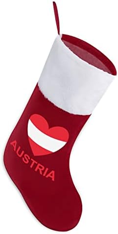 Ljubav Austrija Božićna čarapa Klasični viseći ukrasi Bijela manžetna bombonska torba za porodične zabavne