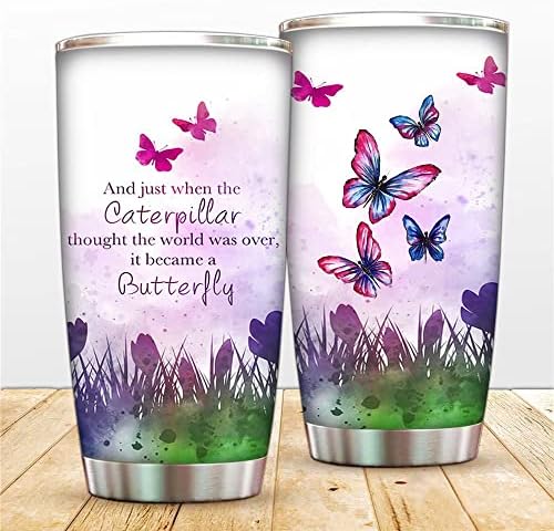 Cvijeće i kuhanje leptira od nehrđajućeg čelika Putna čaša sa poklopcem STRAW, 20oz Tumbler krig, ličnost