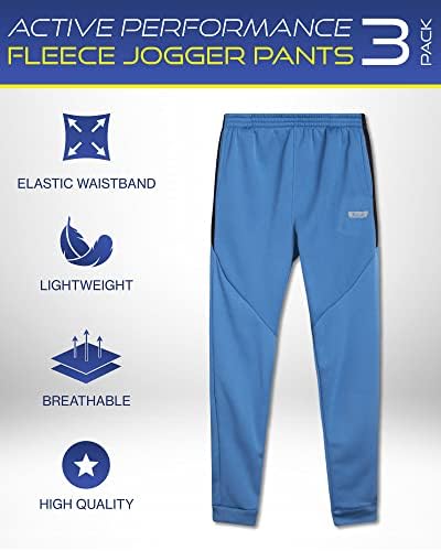 trenirke za dječake iXtreme - 3 pakovanja active Tech flis Jogger pantalone sa džepovima