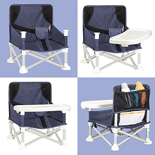 AGUDAN Baby Travel Booster sedište sa tacnom, sklopiva prenosiva stolica za aktivnosti dece sedište za hranjenje za ručavanje kamping plaža Lawn