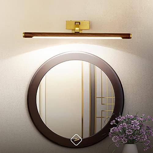 Jadssox LED kupaonica Vanity lampa bakar Ogledalo svjetlo, moderna drva uzorak ogledalo prednje