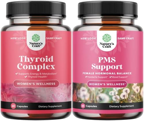Herbal Hormone Balance for Women Bundle - ženski zdravstveni kompleks za PMS Relief i podršku štitnjači za žene - adaptogena hormonska ravnoteža za žene sa vitaminima Thyroid Energy i umirujućim biljem