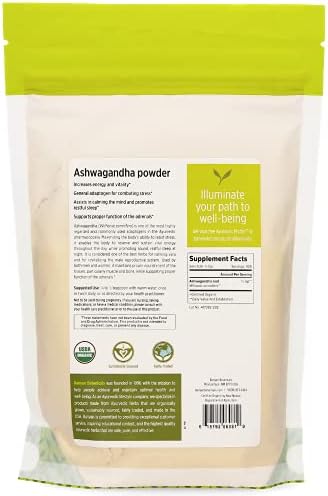 Banyan Botanicls organski prah Ashwagandha - Sania Sonnifera - za vitalnost, zdrav imunološki sistem,