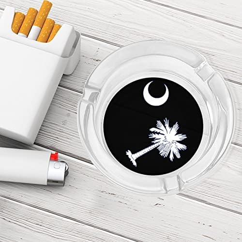 Staklena pepeljasta državne zastave Južna Karolina za cigarete otporne na vjetropedziranje može se tiskati maštoviti ladice za pepeo za kućnu kancelariju Patio hotel