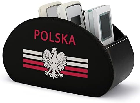 Poljska zastava - Polska Eagle PU kožni daljinski upravljač Držač za stolni prostor za pohranu s 5 odjeljaka