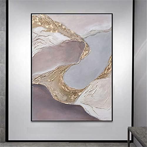 HOUKAI ružičasto siva pejzaž Sažetak ručno oslikana velika jednostavna uljana slika na platnu umjetnička dekoracija