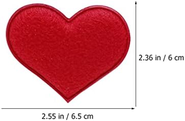 Didiseaon 30pcs Felt Heart Shape Iron on Patches Embroidered Applique Sew On Patches Custom Patches for
