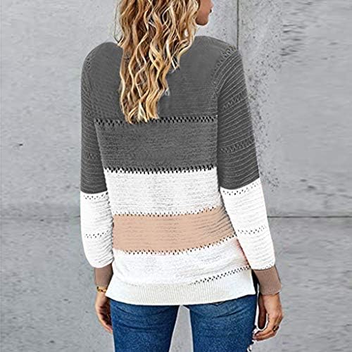 Ženski džemperi modni casual patchwork dugih rukava džemper bluza vrhovi božić