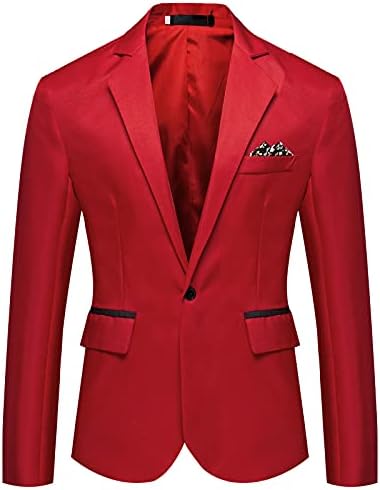 Ymosrh kožna jakna Muškarci Muški povremeni poslovni vjenčani dugmad dugih rukava Slim Fit odijelo odijelo jaknu Varsity