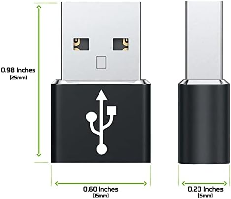 USB-C ženka za USB mužjak Brzi adapter kompatibilan sa vašim Dell XPS 15 9560 za punjač, ​​sinkronizaciju,
