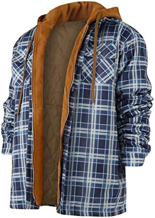 Jakne za muške muške prekrivene obložene gumb dolje dolje ploče košulja topla jakna s jakne za haubu