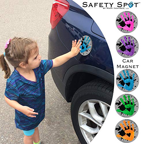 Sigurnosni spot Magnet - Dječiji otisak ruke za sigurnost parkinga-siva pozadina sa Splat