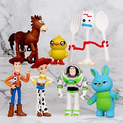Set od 7 akcionih figura sa drvenastim, Buzzom i Rexom-slatke akcione figure ukrasi za rođendanske zabave