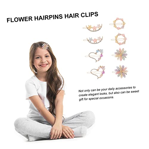 Belliffy 8pcs Crystal Frishpin Francuska bareta kose kopče za kosu za kosu Djevojka cvijet kose bareta djevojka