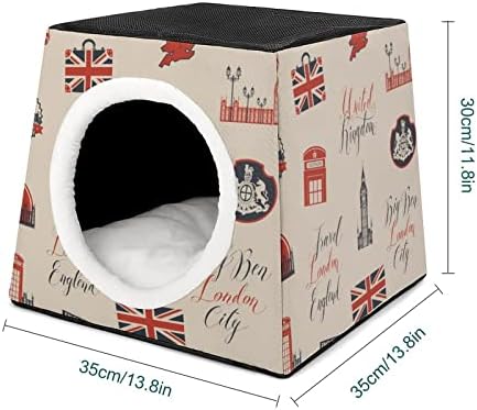 Velika Britanija i Londonska tema sa natpisima PET WATERLOO LOKA TOPL PET GEST Špilje Bed kuće za kućne