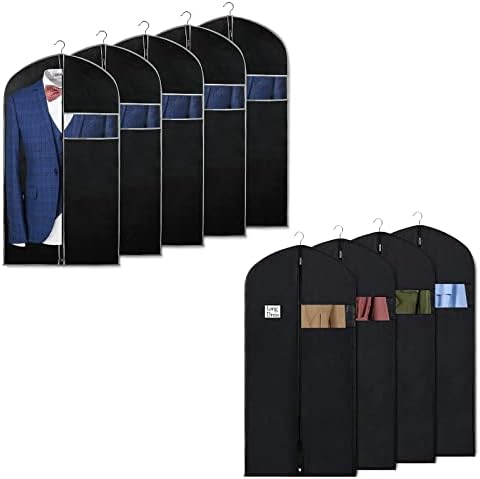 Syeeiex 40 Garment torbe za vješanje odjeće & 60 4kom odijelo pokriva torbe za muškarce, odijelo torbe za ormar za čuvanje sa jasnim prozorom odijelo zaštitnik konfekcije torbe za skladištenje Travel Men