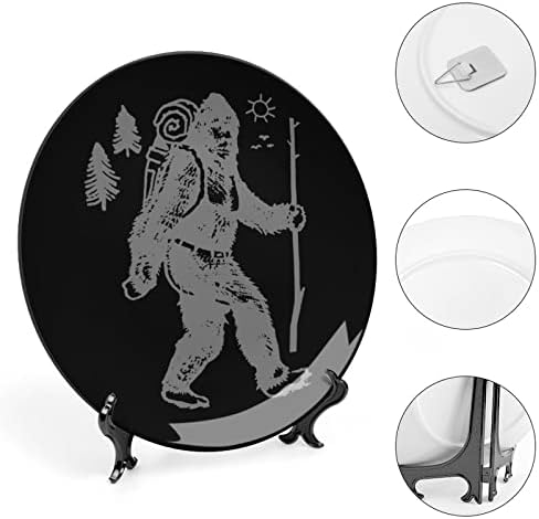 Bigfoot kampiranje tiskane kosti Kina Dekorativna ploča okrugla ploča za plovilo sa zaslonom za kućnu kancelarijsku večeru